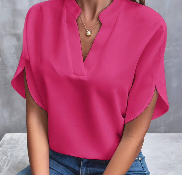 Chemise d'été femme en chiffon, col V