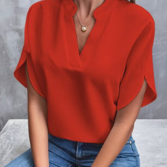Chemise d'été femme en chiffon, col V