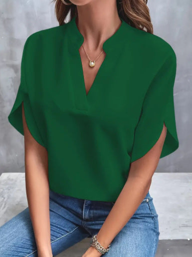 Chemise d'été femme en chiffon, col V