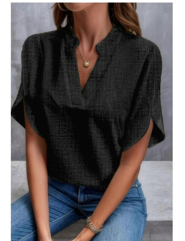 Chemise d'été femme en chiffon, col V