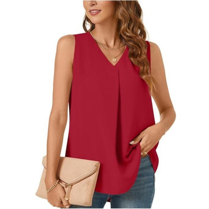 T-shirt ample et débardeur de couleur unie pour femme