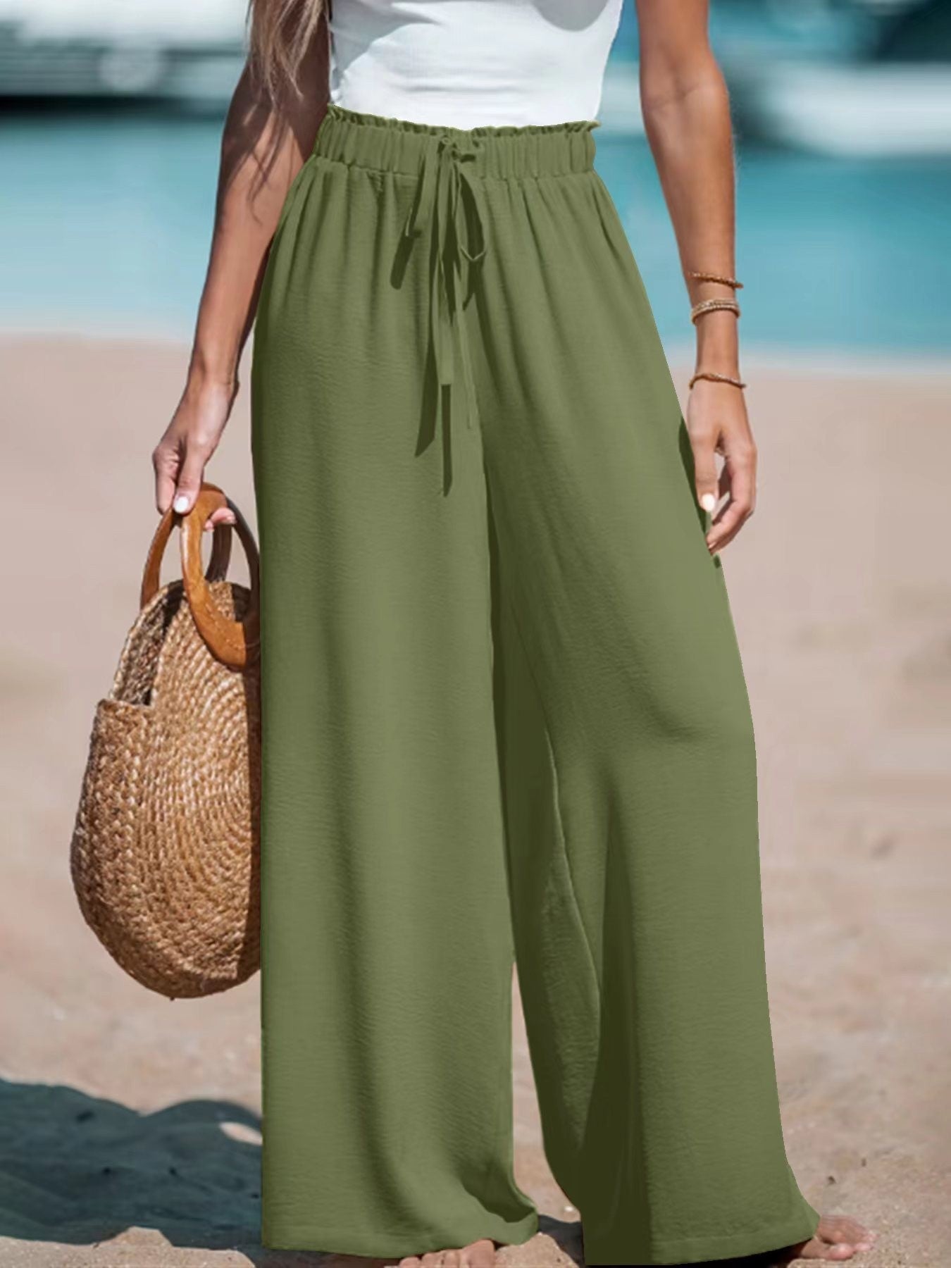 Pantalon large femme – Fluide, taille haute et ultra confortable