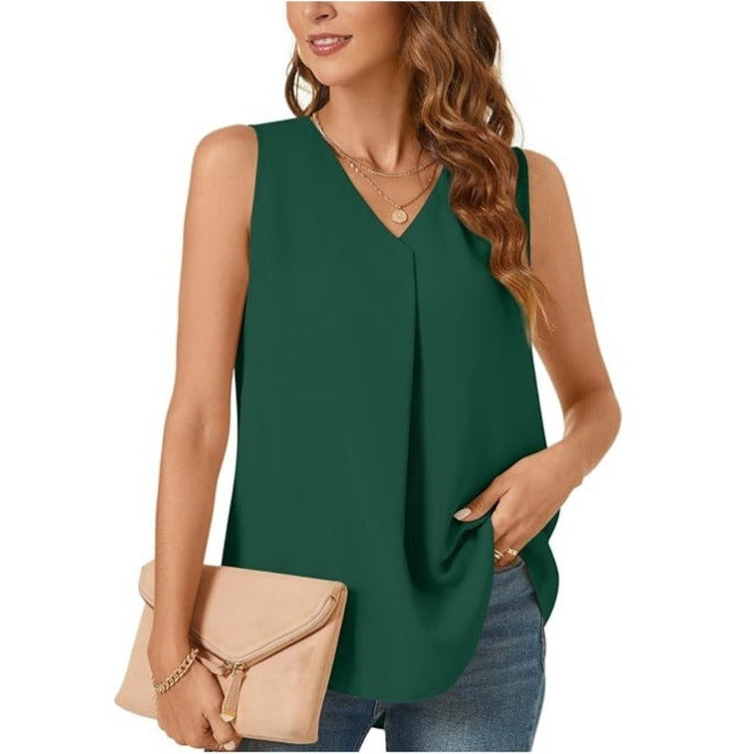 T-shirt ample et débardeur de couleur unie pour femme