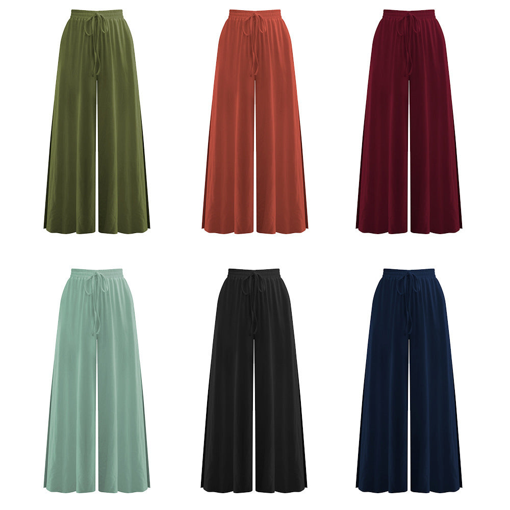 Pantalon Large Femme avec Fente – Confort & Style