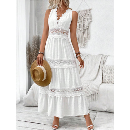 Robe sans manches en dentelle – Style chic et féminin