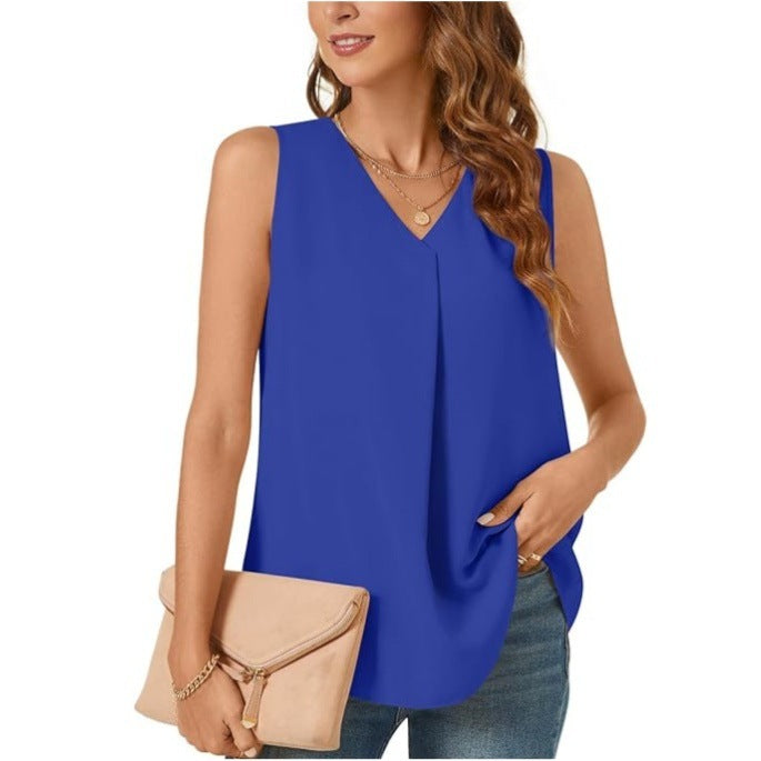 T-shirt ample et débardeur de couleur unie pour femme
