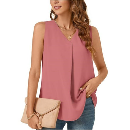 T-shirt ample et débardeur de couleur unie pour femme