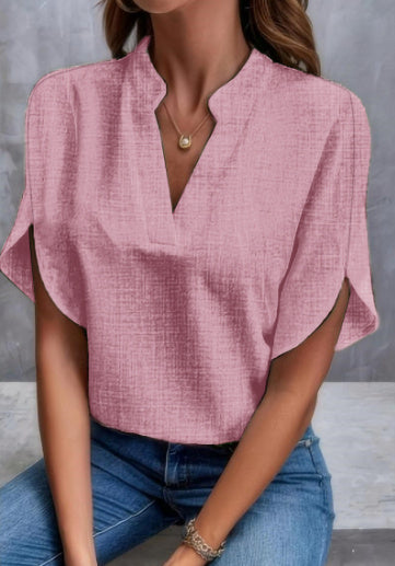 Chemise d'été femme en chiffon, col V