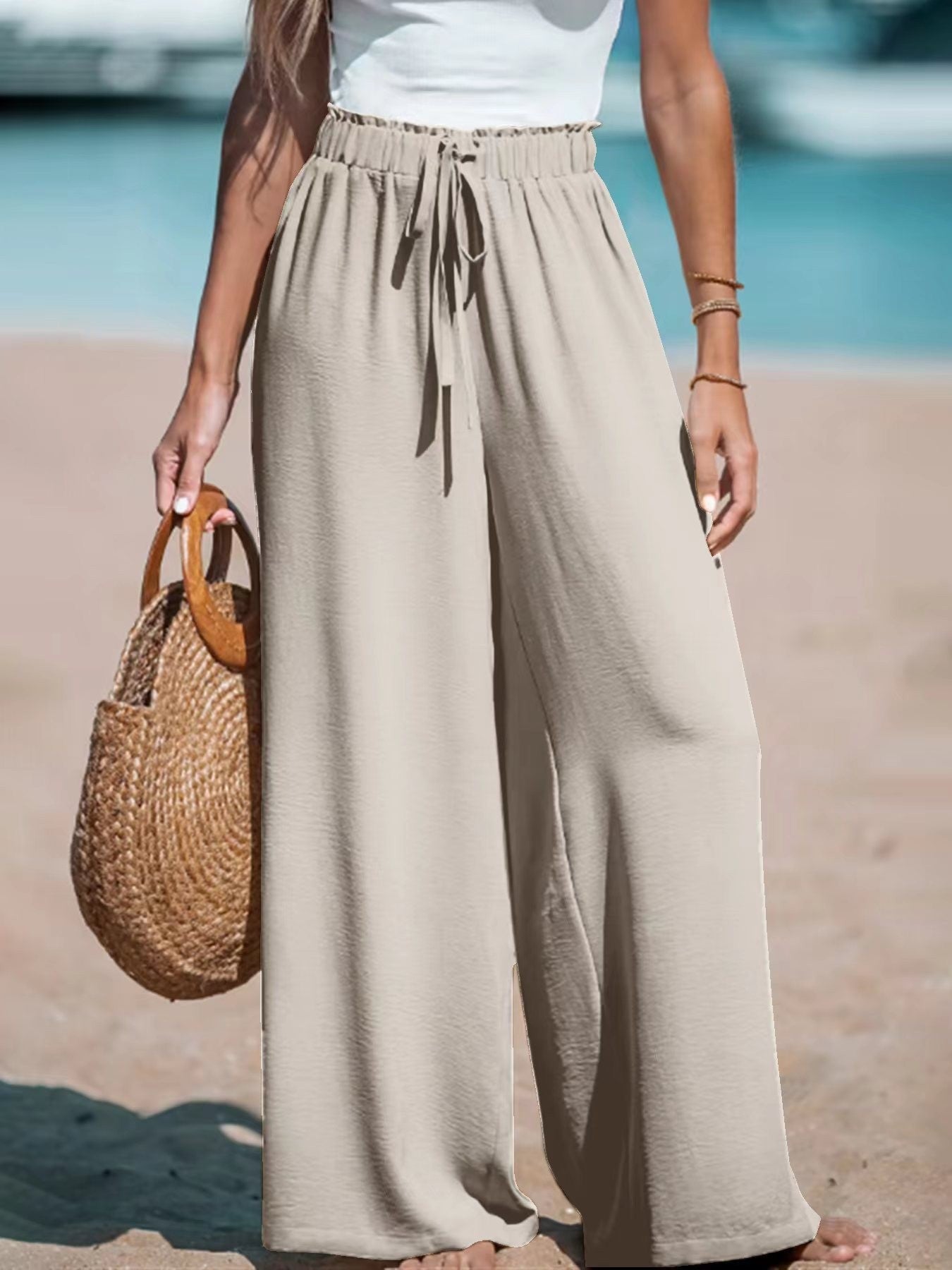 Pantalon large femme – Fluide, taille haute et ultra confortable