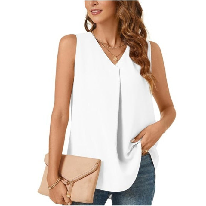 T-shirt ample et débardeur de couleur unie pour femme