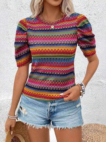 T-shirt Bohème Élégante - Couleur Pêche
