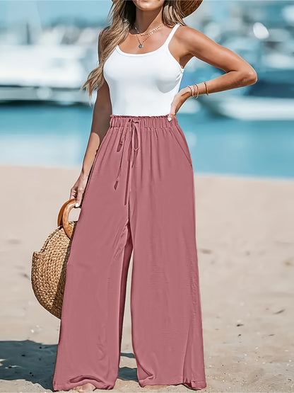 Pantalon large femme – Fluide, taille haute et ultra confortable
