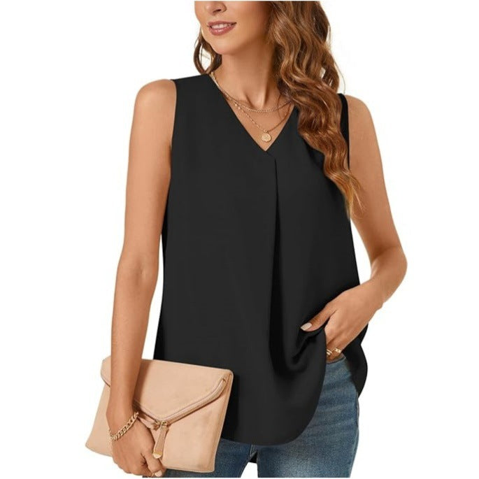T-shirt ample et débardeur de couleur unie pour femme
