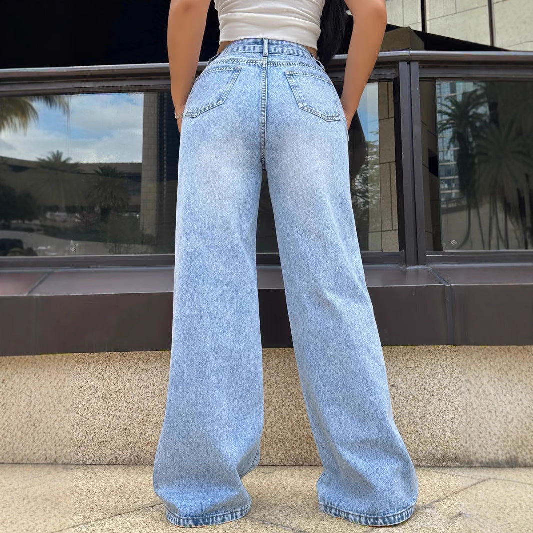 Jean large destroy femme – Chic et urbain