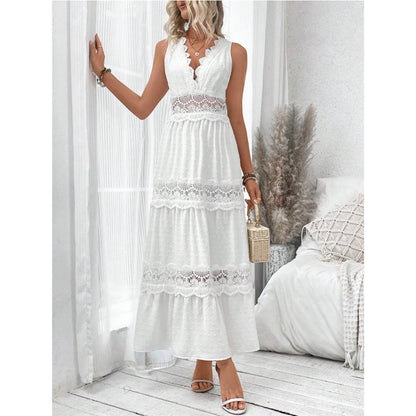 Robe sans manches en dentelle – Style chic et féminin