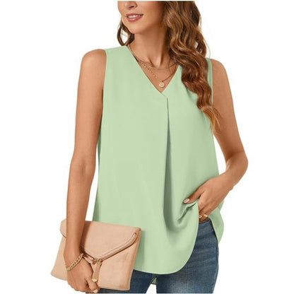 T-shirt ample et débardeur de couleur unie pour femme