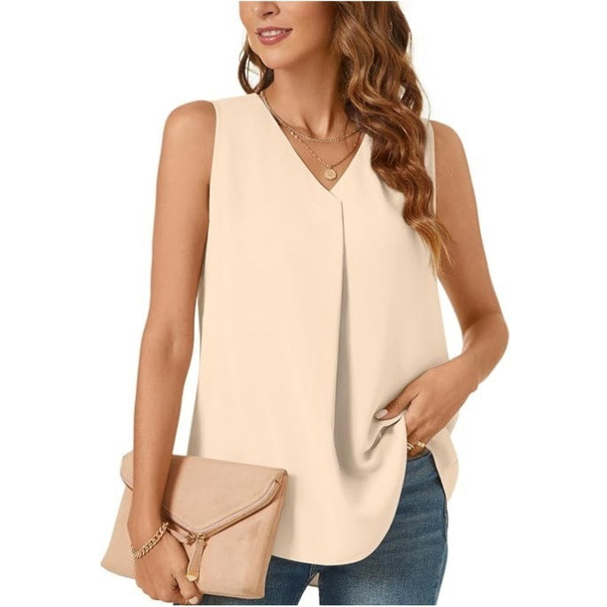 T-shirt ample et débardeur de couleur unie pour femme