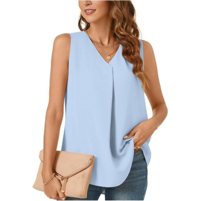 T-shirt ample et débardeur de couleur unie pour femme