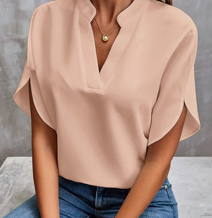 Chemise d'été femme en chiffon, col V