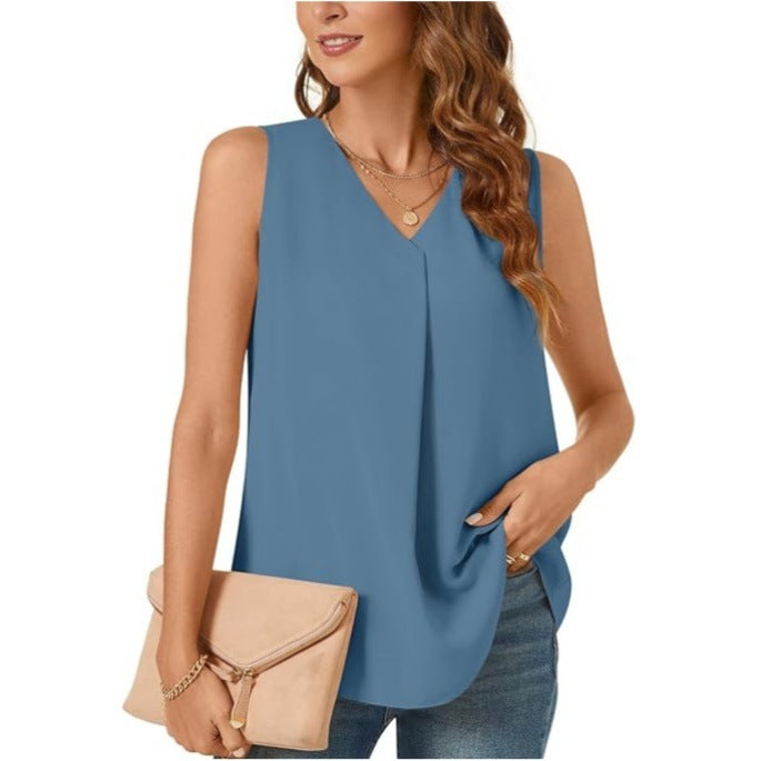 T-shirt ample et débardeur de couleur unie pour femme