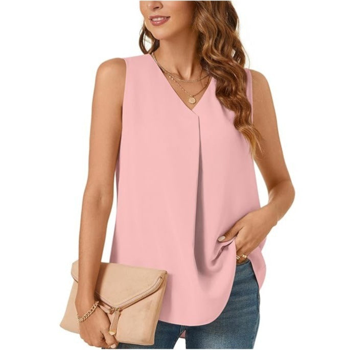 T-shirt ample et débardeur de couleur unie pour femme